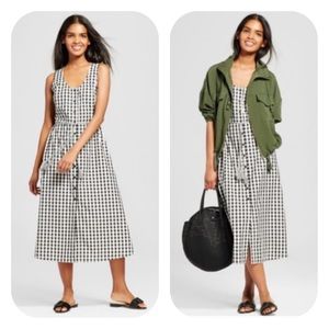 Who What Wear Gingham Black & White Dress
